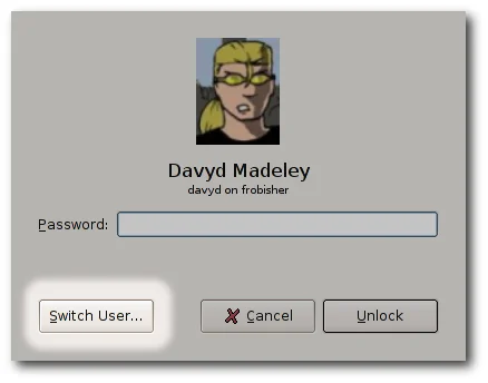 Switch users from a locked session