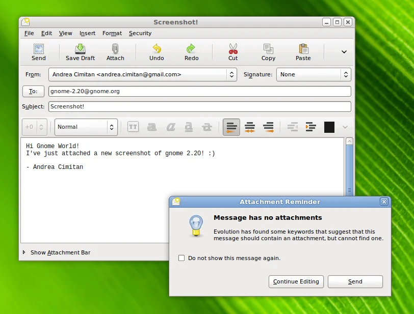 Evolution's attachment warning.