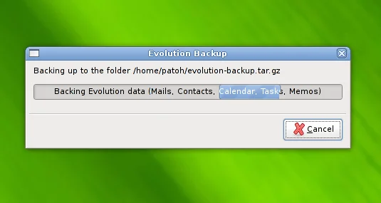 Evolution's backup feature.