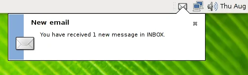 Evolution's new notification icon.