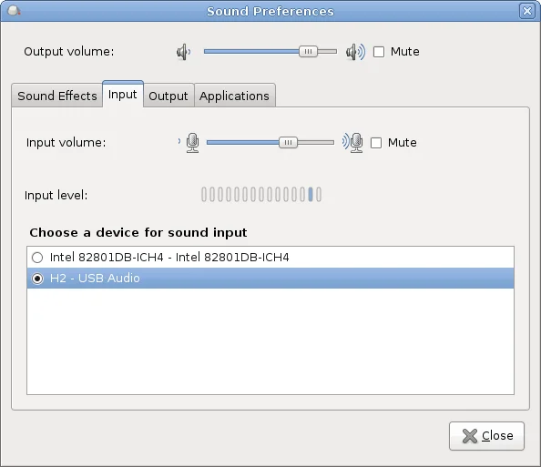 Volume Control Input Settings