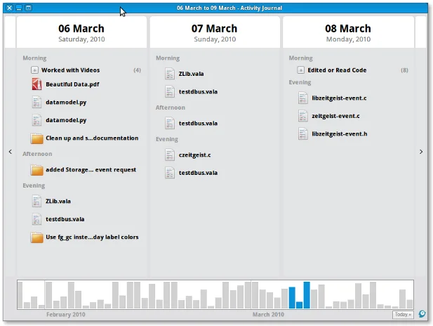 GNOME Activity Journal