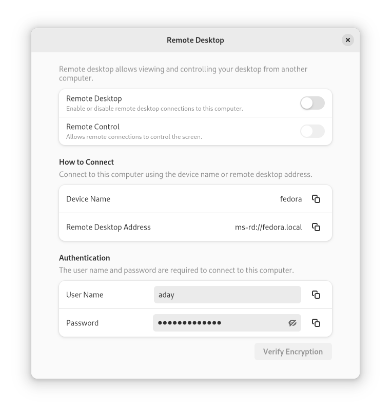 RDP Settings