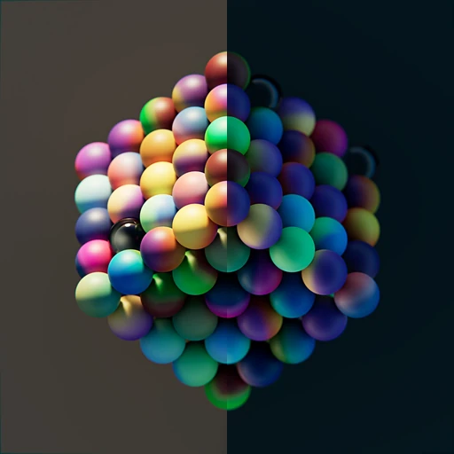 An array of colorful spheres