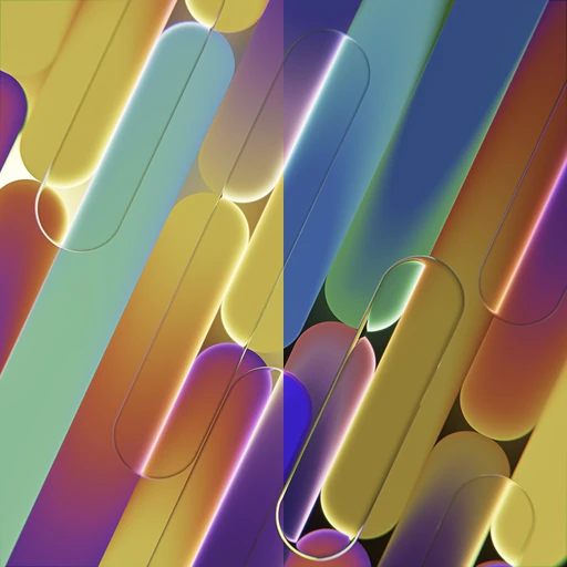 Candy-like strips of pilled color bars