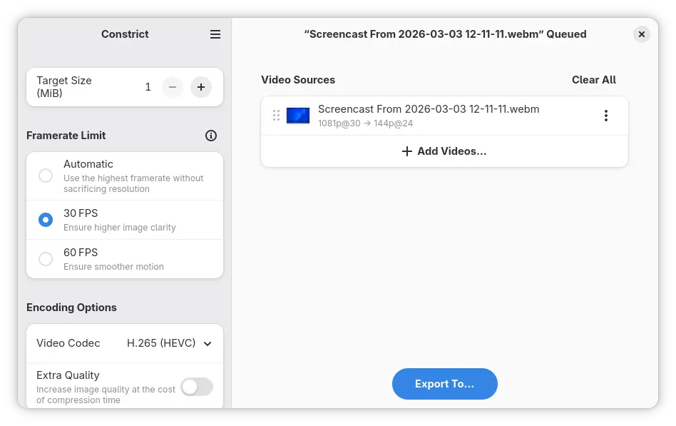 Constrict screenshot