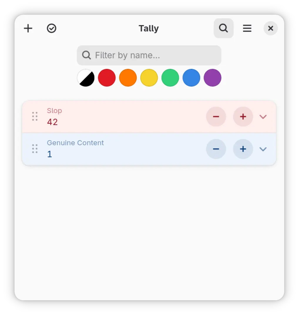 Tally with a few counters